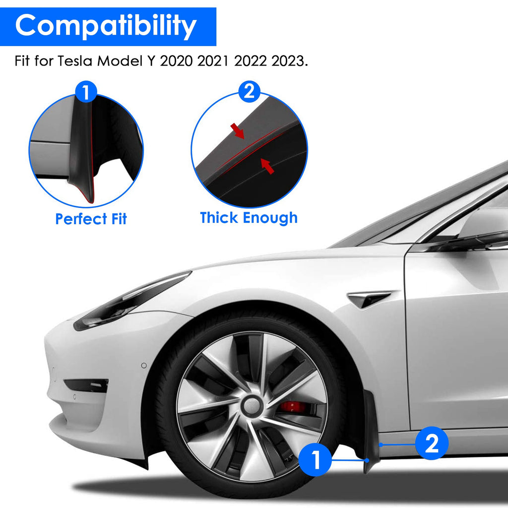 4PCS Drill-Free Splash Guards for Tesla Model Y 2020-2023 U351719