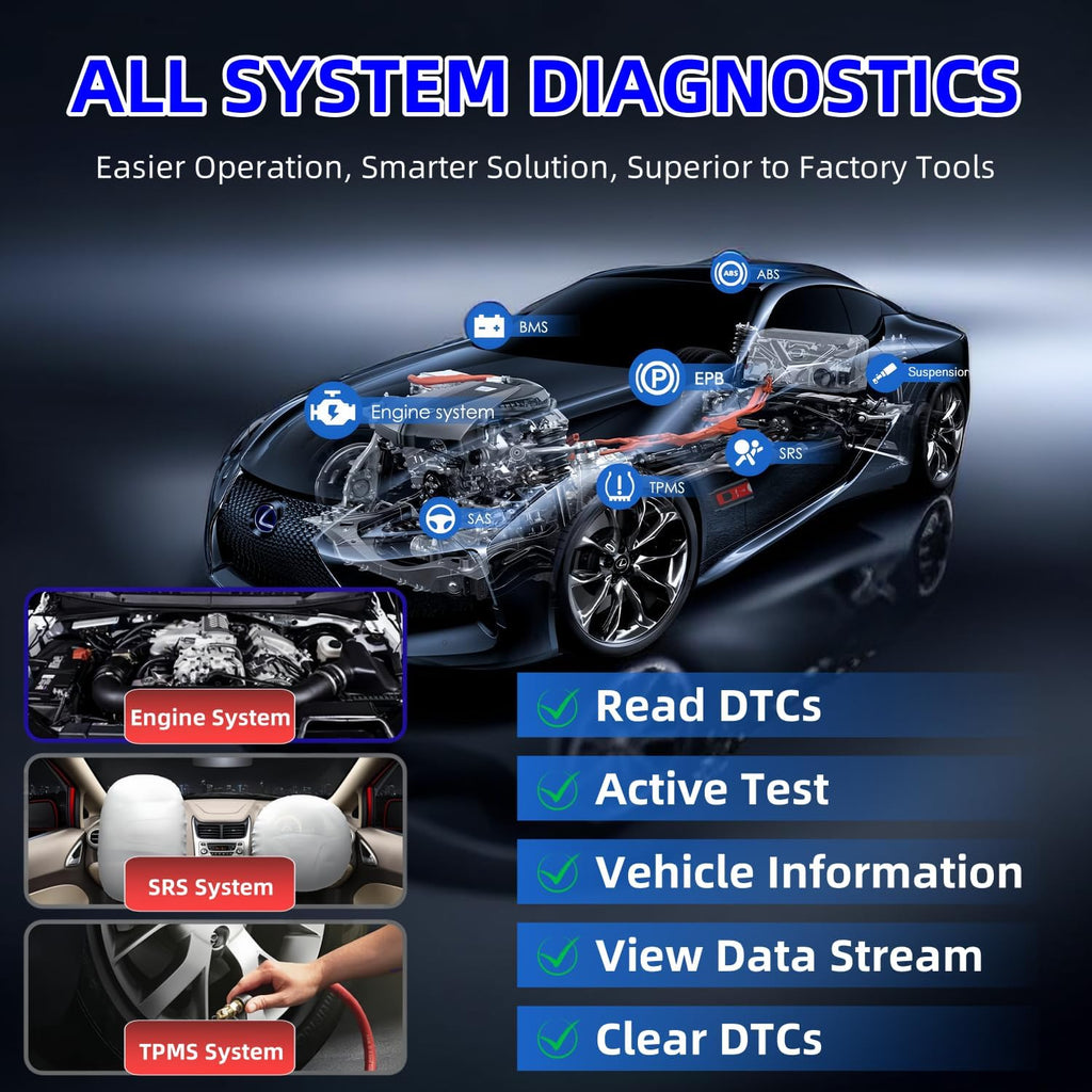 All System Diagnostic Scanner with TPMS Programming B580