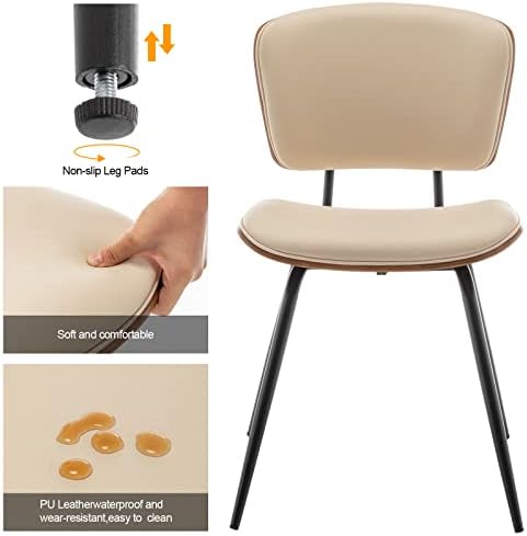 Beige Fabric Dining Chair Pack of 2 C9023