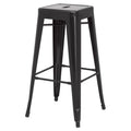 Black Metal Backless Counter Stool Set of 4 F69219