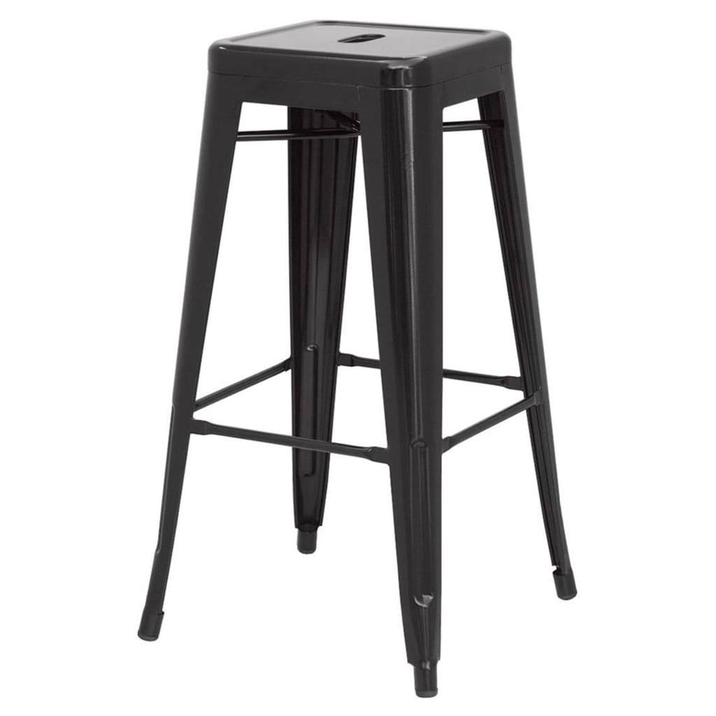 Black Metal Backless Counter Stool Set of 4 F69219