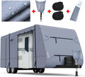 Waterproof Travel Trailer RV Cover with 4 Gutter Spout Covers B873