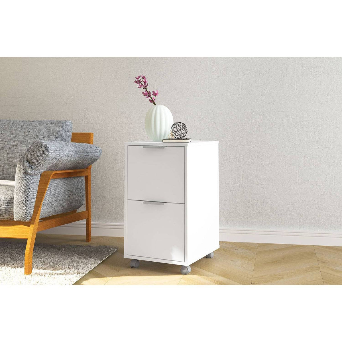 White 2 Drawer File Cabinet G402306