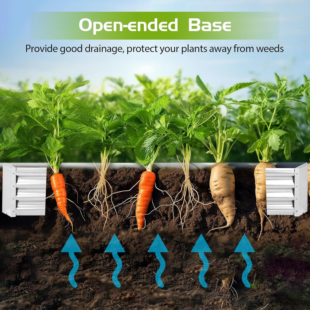 Galvanized Raised Garden Bed with Mesh Cover Greenhouse S396741
