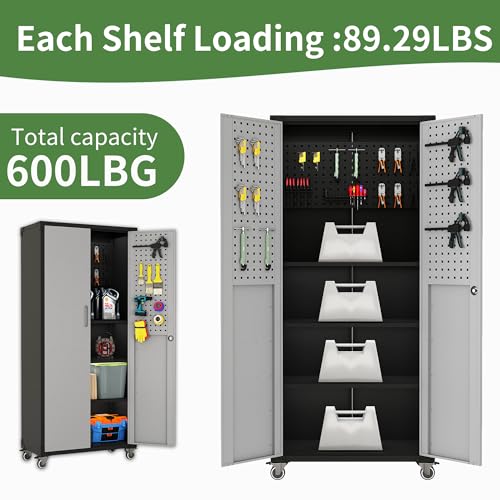 Metal Garage Storage Cabinet with Wheels B4136