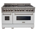 48 in. Gas Burner Electric Oven Range with White Matte Door V31976