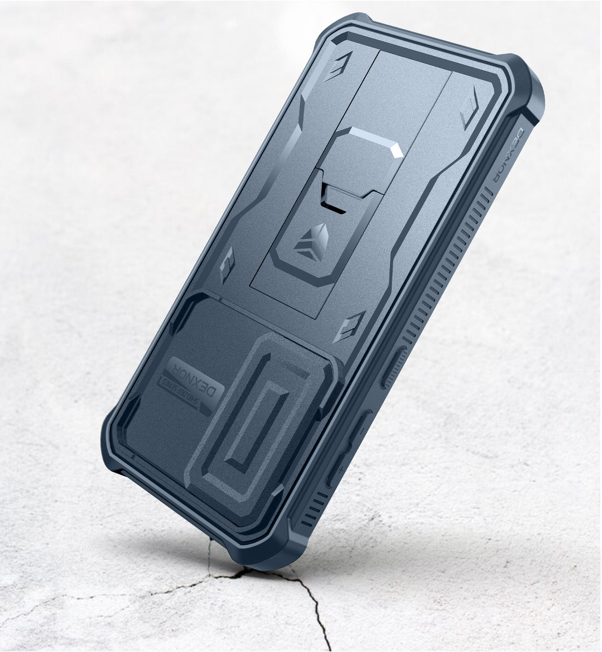 Blue Heavy-Duty Shockproof Rugged Case with Slide Camera Cover, Screen Protector & Kickstand S82832
