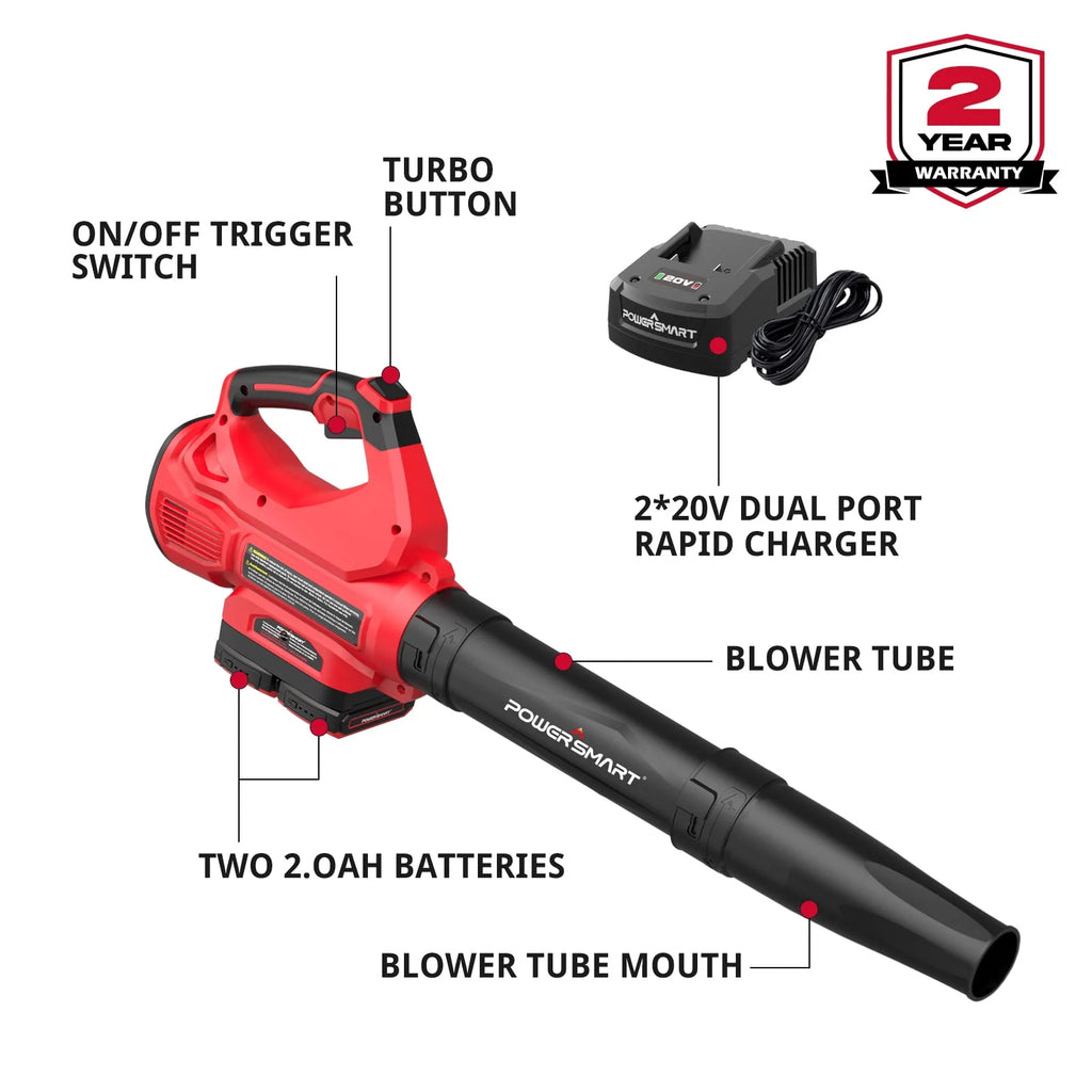 40V 450CFM 130MPH Cordless Leaf Blower B552