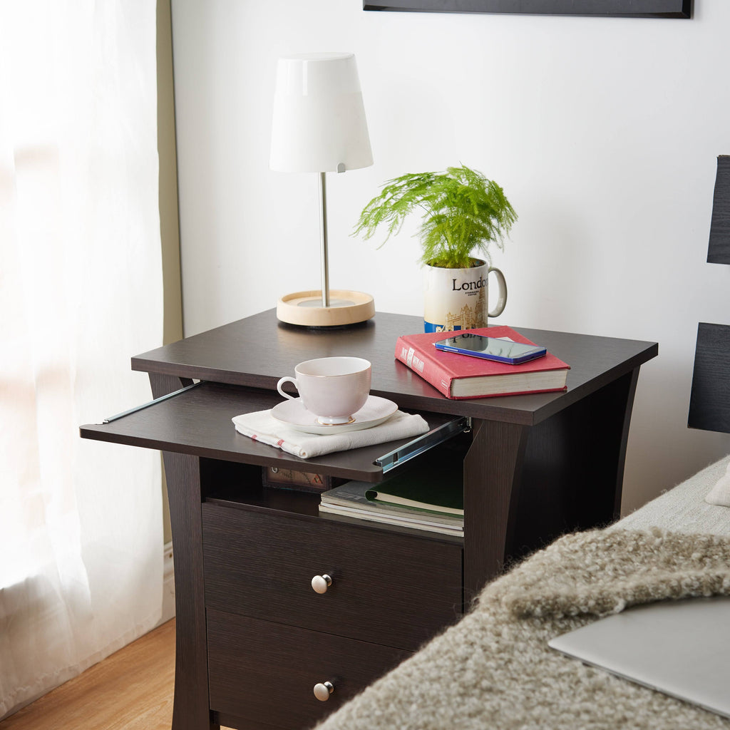 Modern Espresso 2-Drawer Nightstand A120241