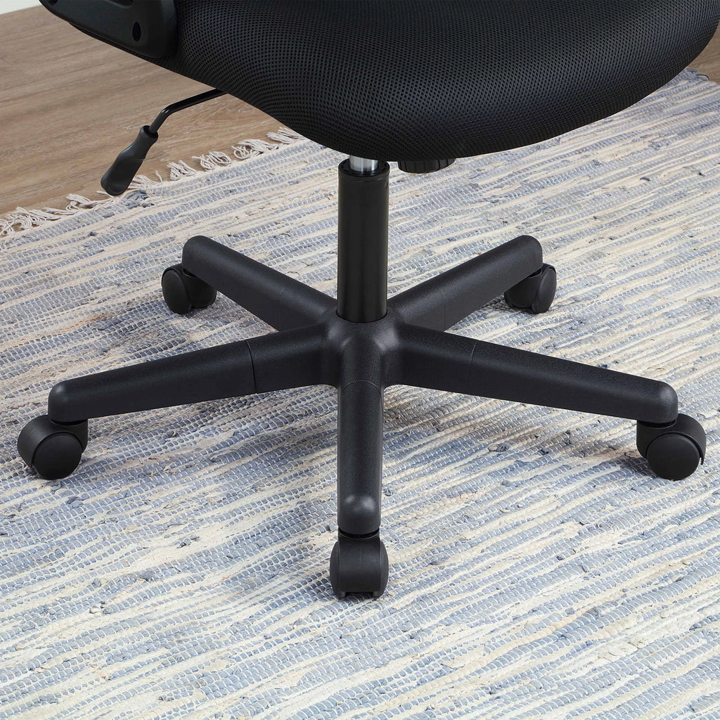 Black Fabric Ergonomic Office Chair with Adjustable Headrest U751342