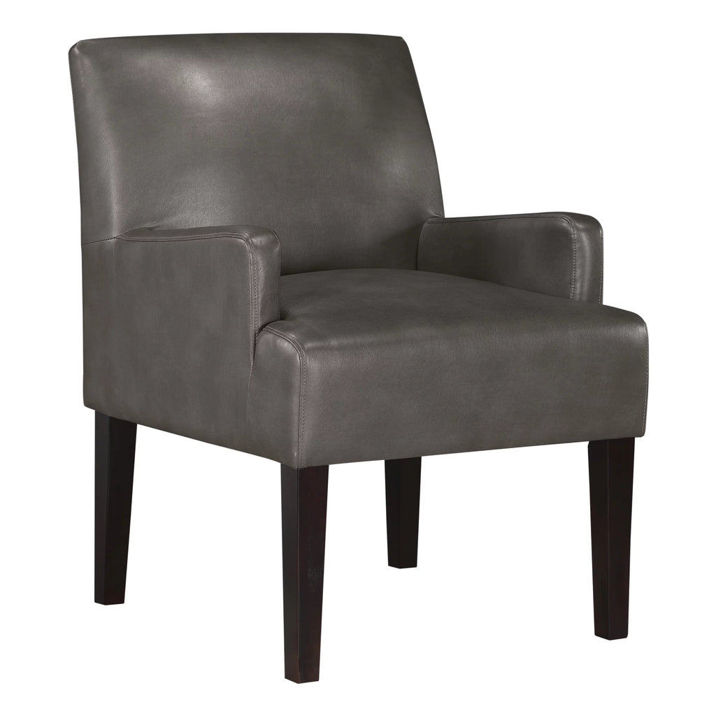 Pewter Faux Leather Guest Chair I1743