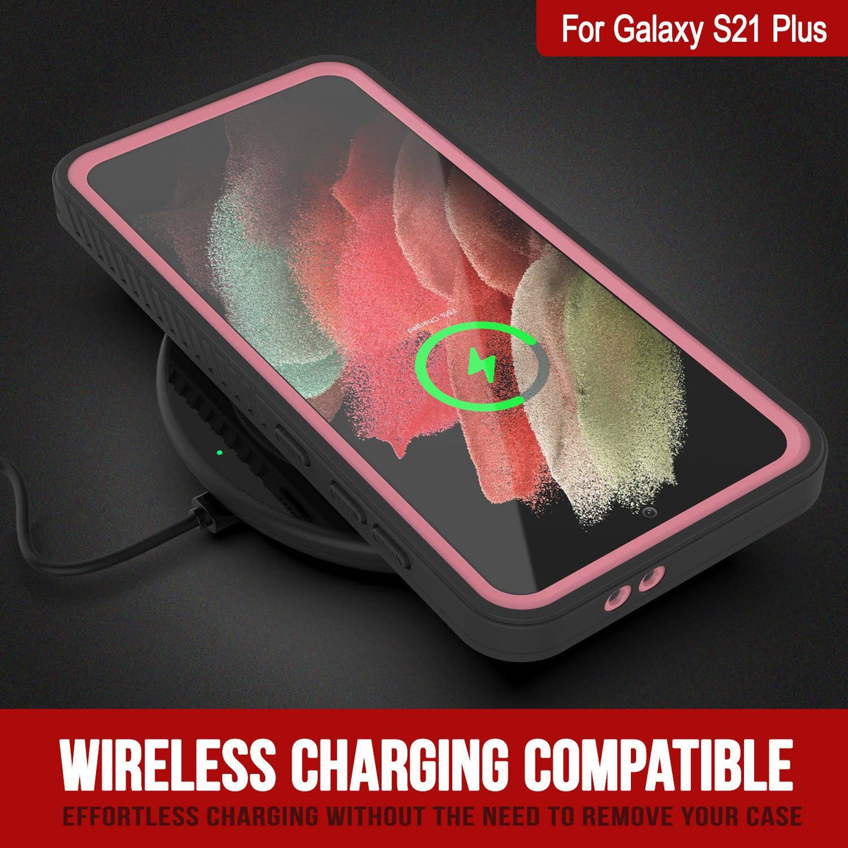 Galaxy S21+ Plus Water Shock Snowproof Slim Screen Protector Case Pink N284