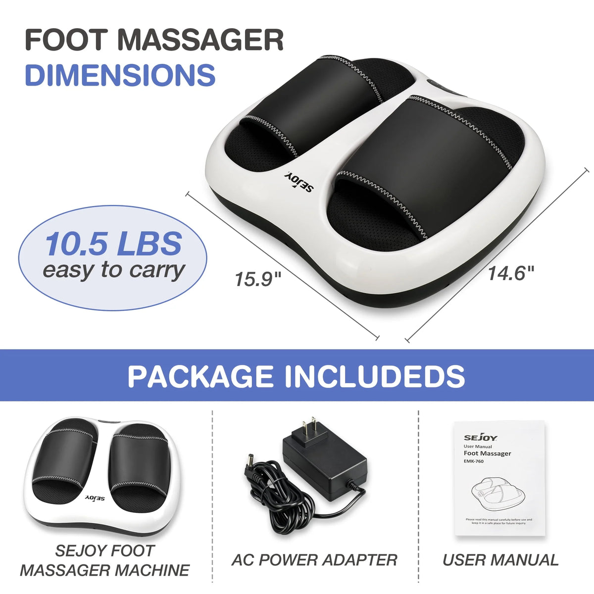 Shiatsu Foot Massager with Heat & Air Compression P28287