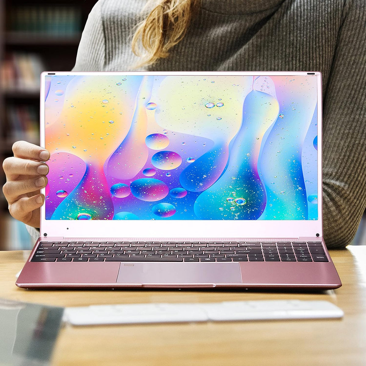15.6 Inch FHD Luminous Keyboard Laptop 12G RAM 256GB SSD Rose Gold W3451