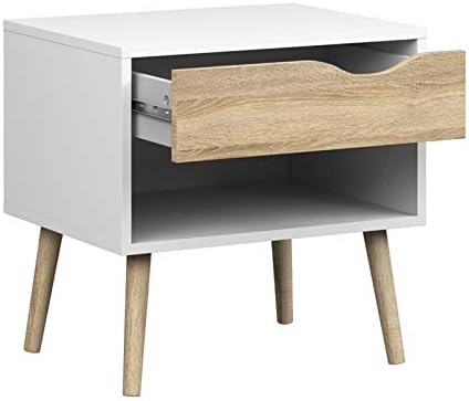 White and Oak Nightstand Z5290