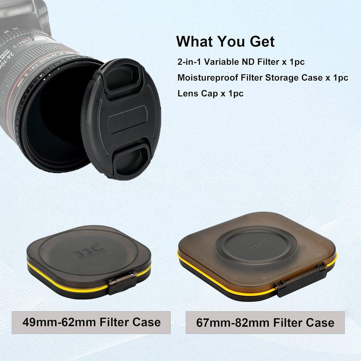 82mm Variable ND Filter & CPL Polarizer Filter with Storage Case and Lens Cap K60455