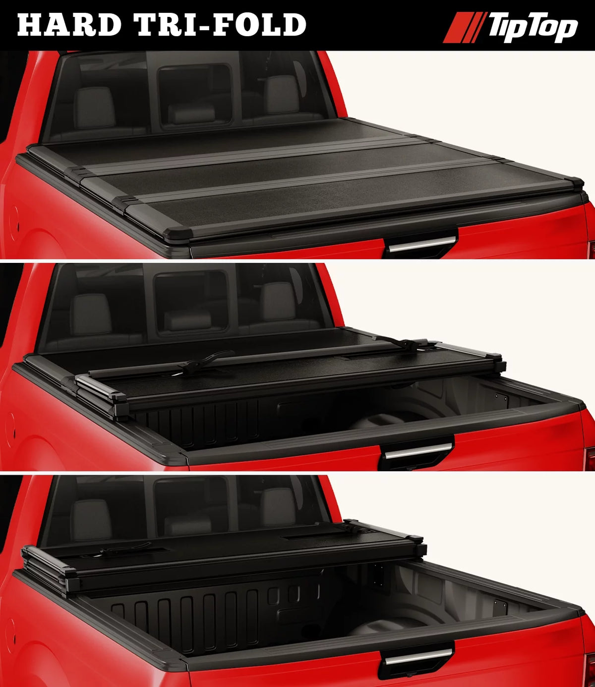 Tri-Fold Hard Tonneau Cover Truck Bed FRP On Top 5.5ft Bed G762
