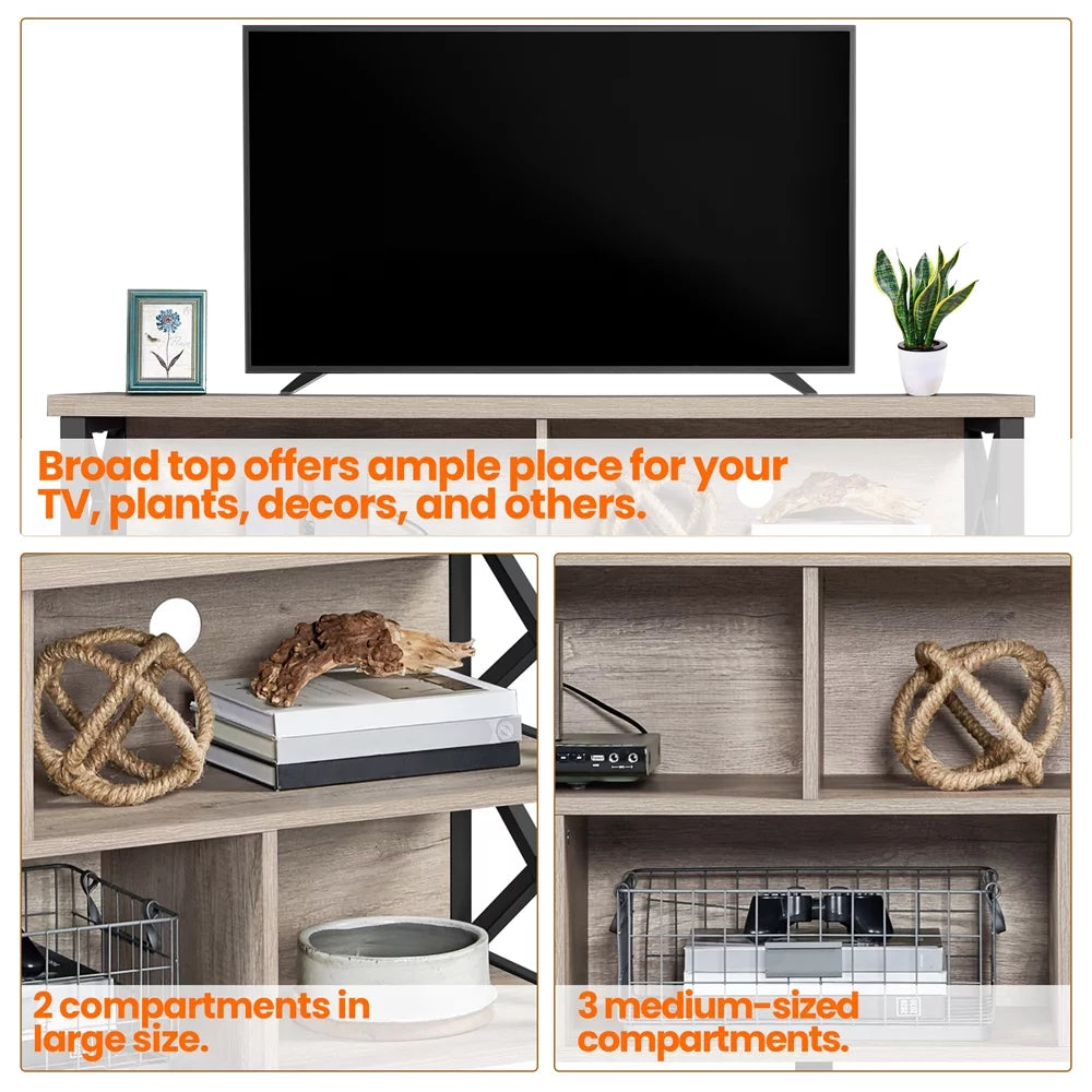Gray TV Stand with Storage Q54866