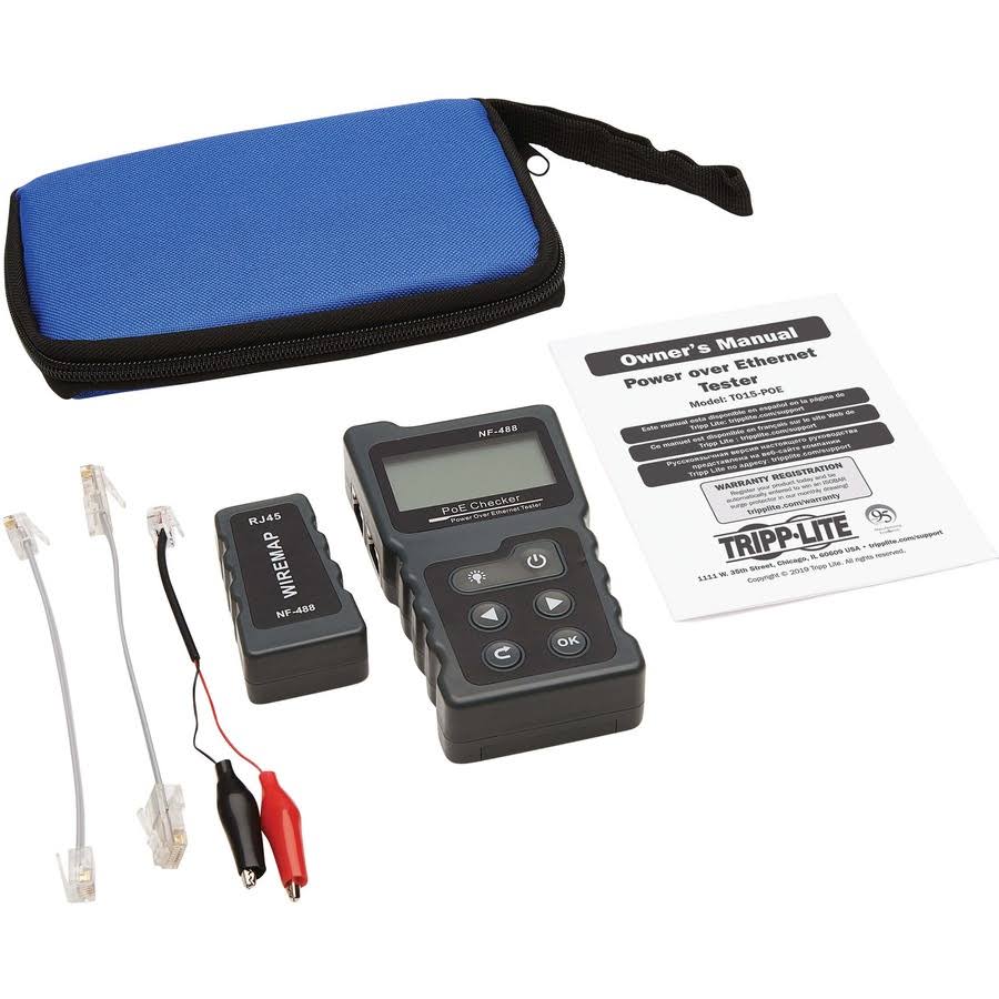 Network and Power over Ethernet (PoE) Signal Tester with Carrying Case G864832