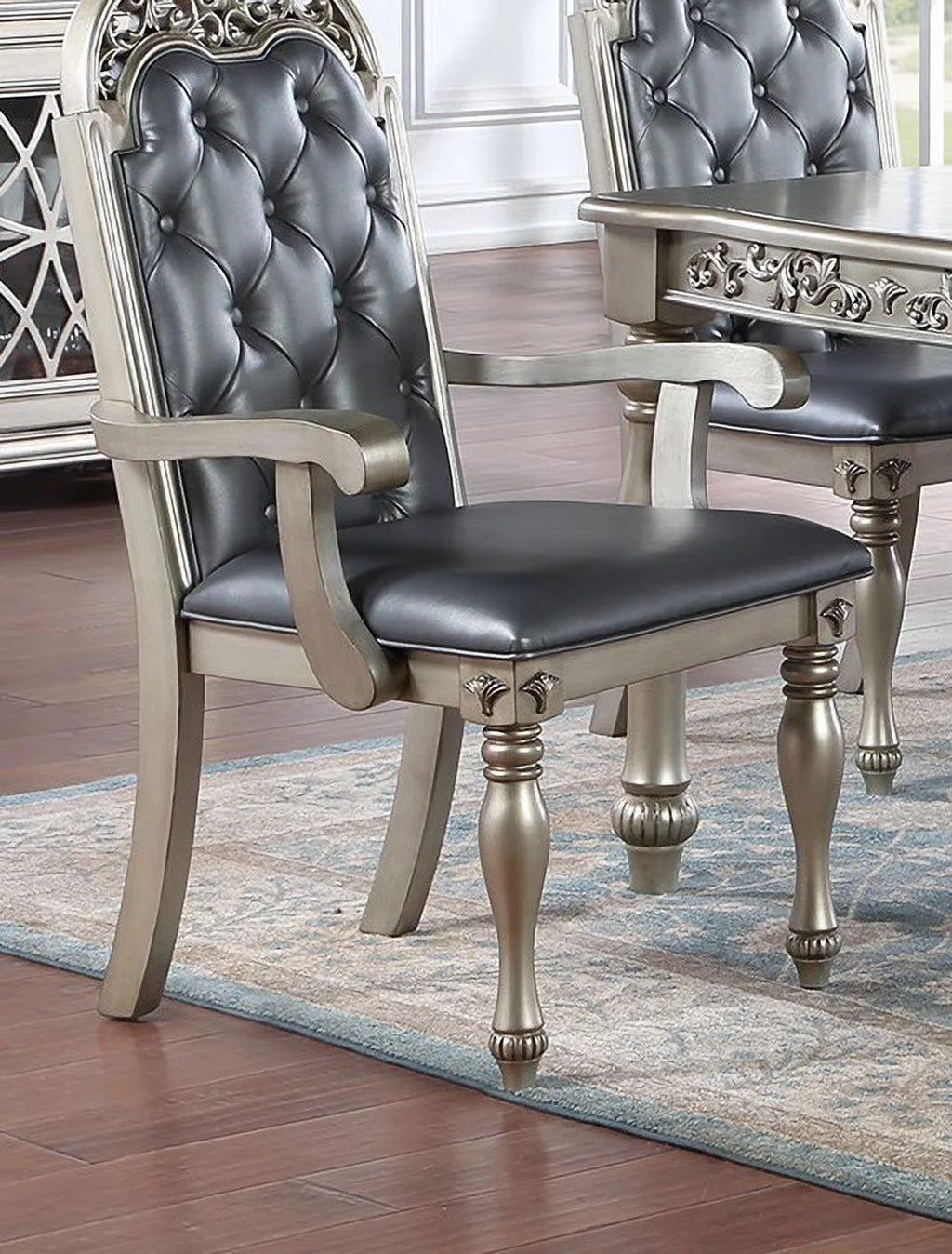 Set of 2 Grey Upholstered Dining Chairs Z256922