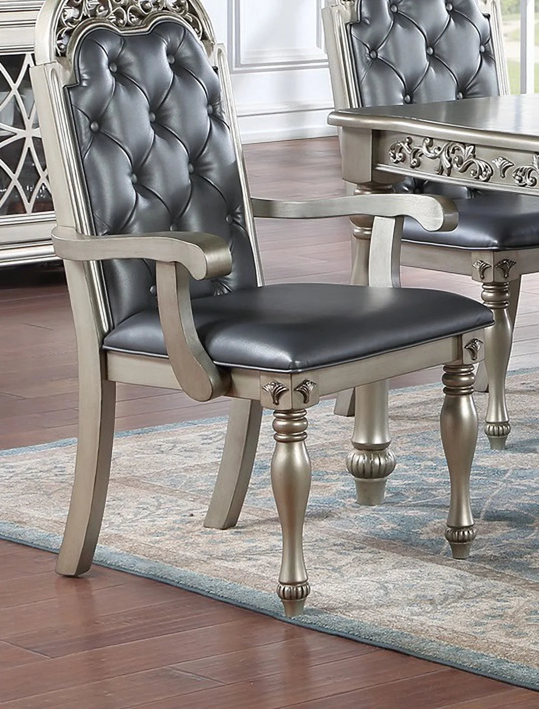 Set of 2 Grey Upholstered Dining Chairs Z256922