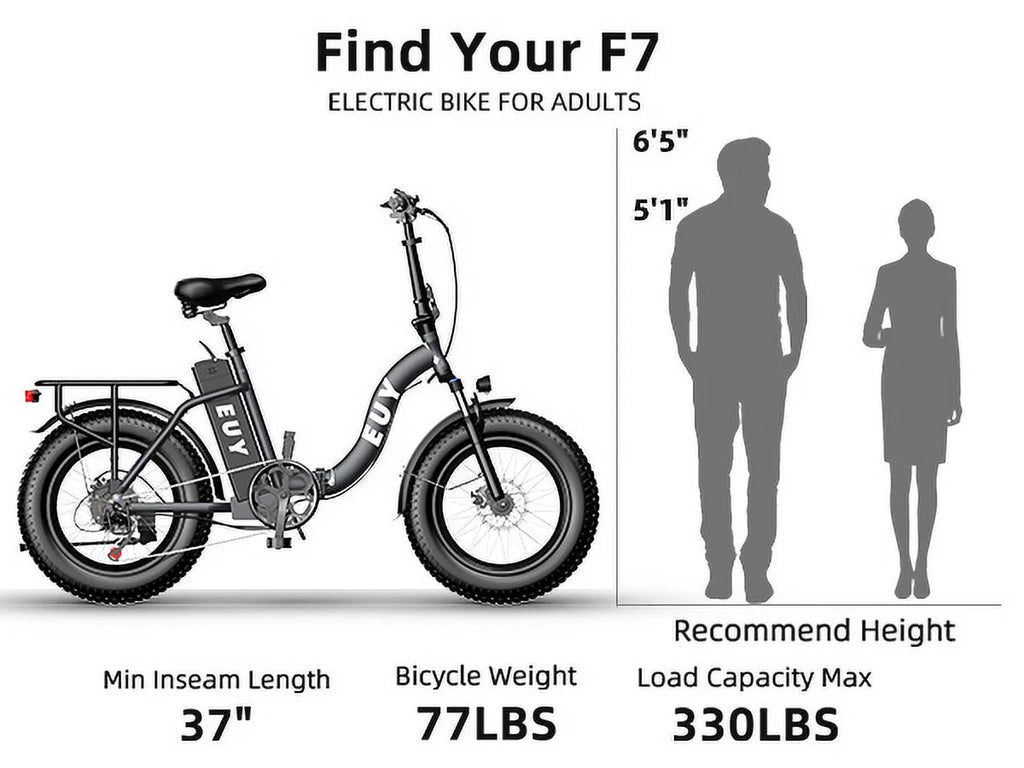 Electric Bike 750W Motor 20 Fat Tire 48V 15Ah Battery K44554