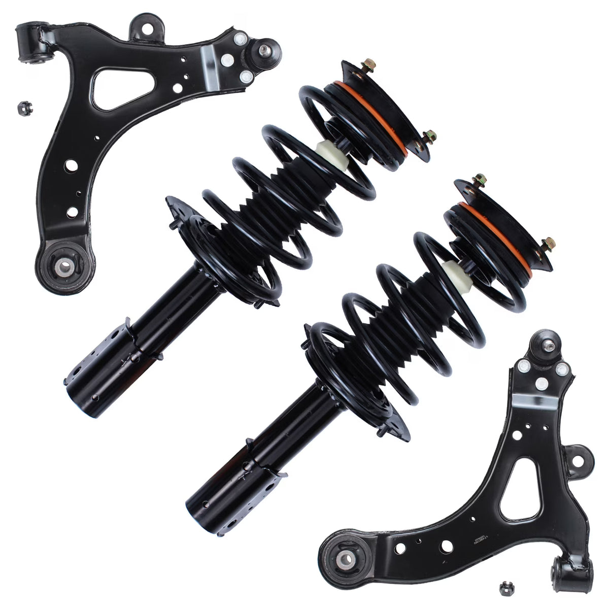 Front Struts + Lower Control Arms w/ Ball Joints Replacement 4pc Set Z453