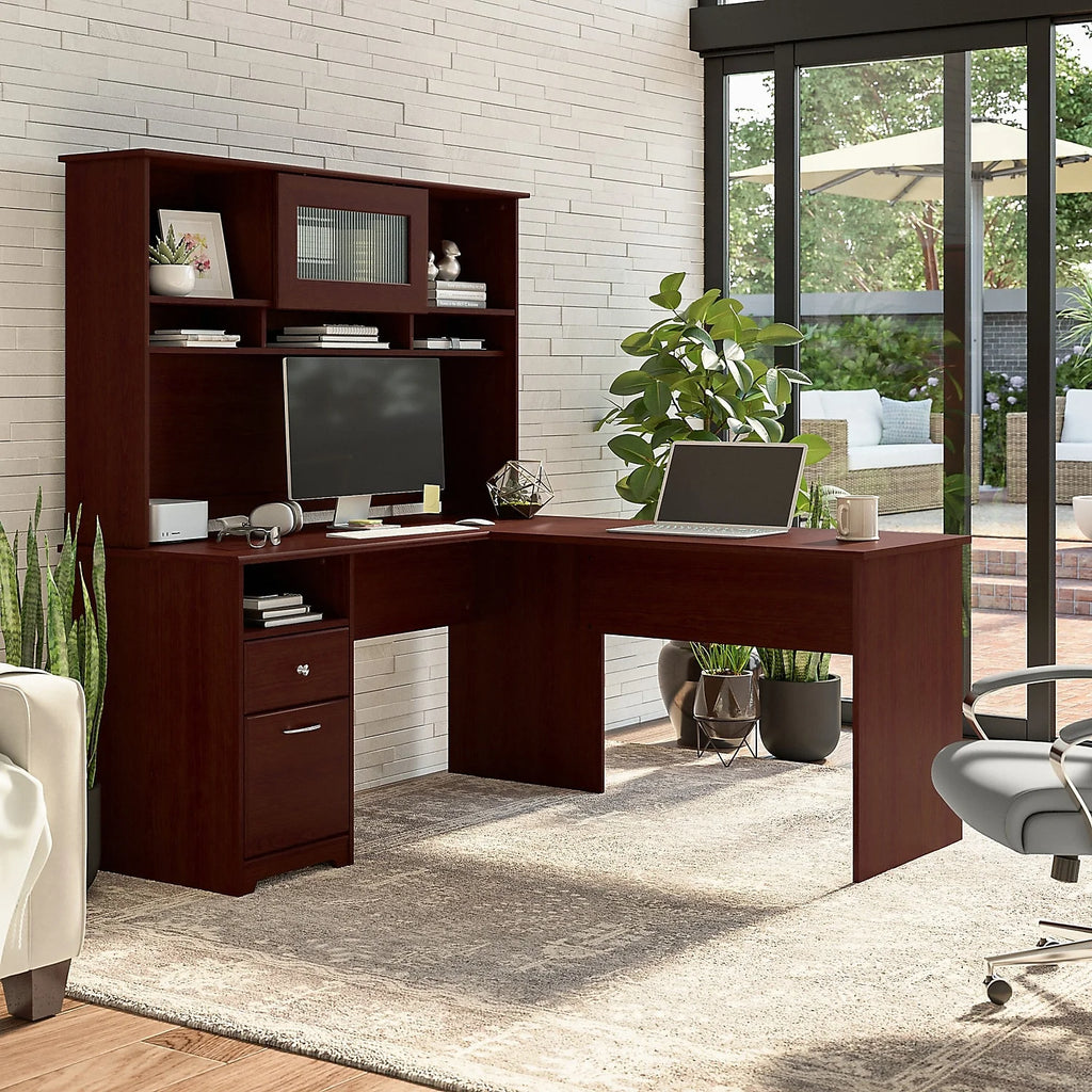 Engineered Wood Desk Return in Harvest Cherry C665