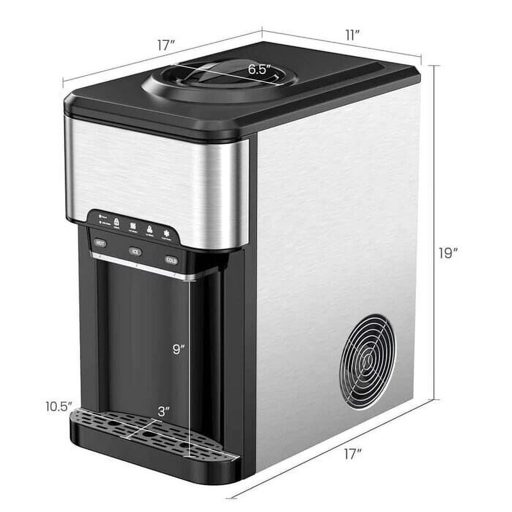 3 in 1 Countertop Water Cooler Dispenser Ice Maker with Ice Block 44 lb Ice Storage T5417