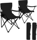 2Packs Folding Camping Chairs with Strap Bag Black C88595