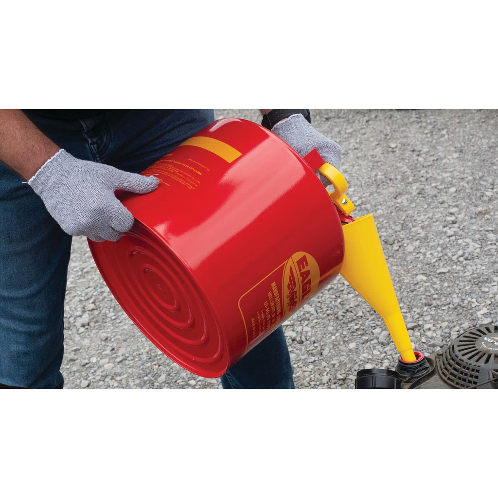Red Galvanized Steel Type I Gasoline Safety Can with Funnel, 5 gallon Capacity, Pack of 2 W39806