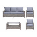 Gray Fabric Patio Sofa Set J372