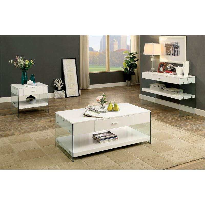 White Storage Console Table A536224