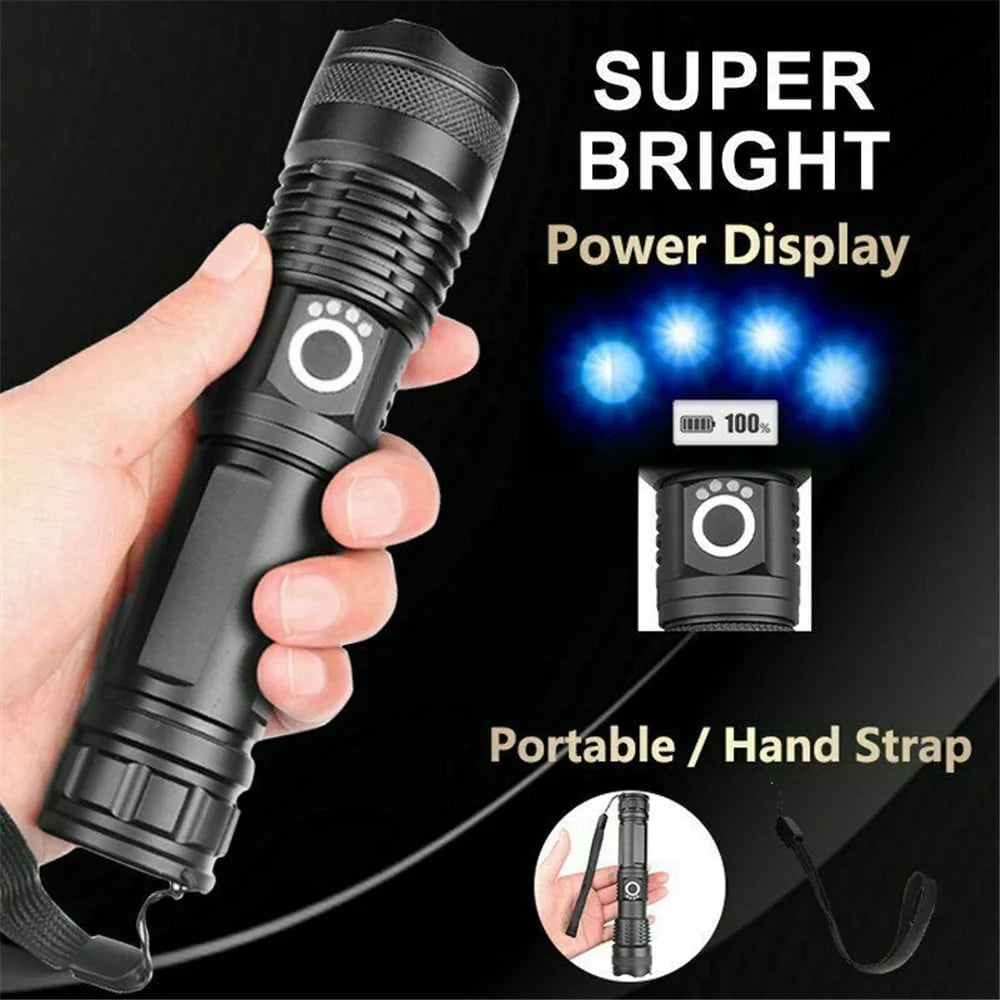 100000 High Lumens Usb Rechargeable Waterproof Flashlight W424176