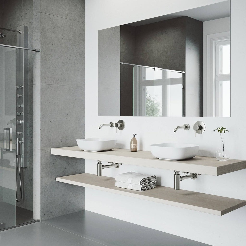 Matte Stone Vessel Bathroom Sink (White) Y578