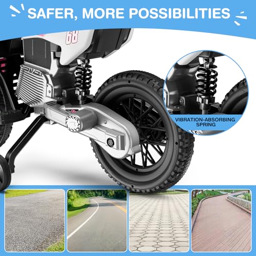 12V Kids Motorcycle with Training Wheels M9602
