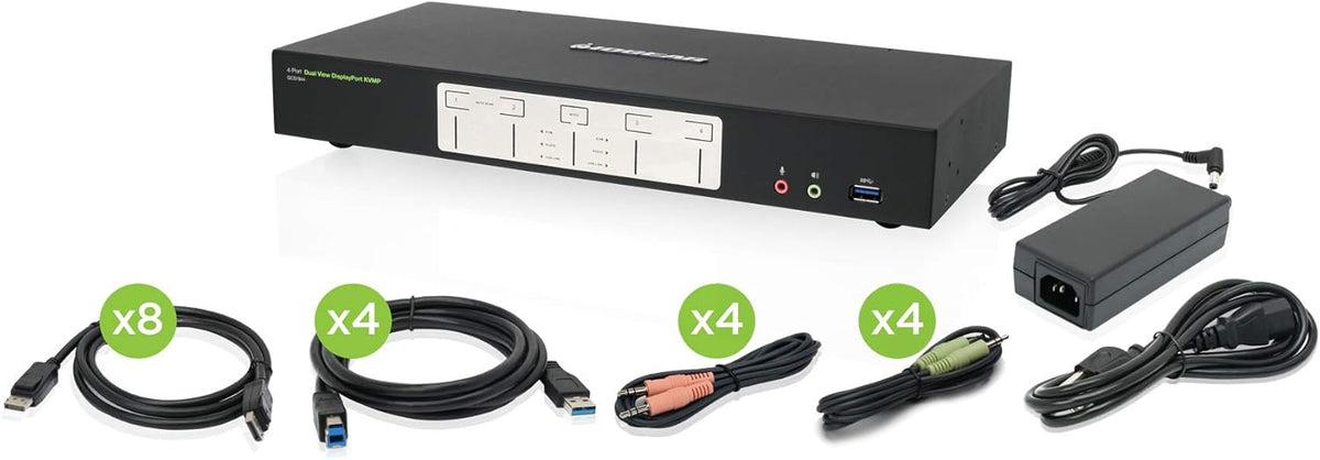 2-Port HDMI Cable KVM Switch with Cables and Audio, Black J3964