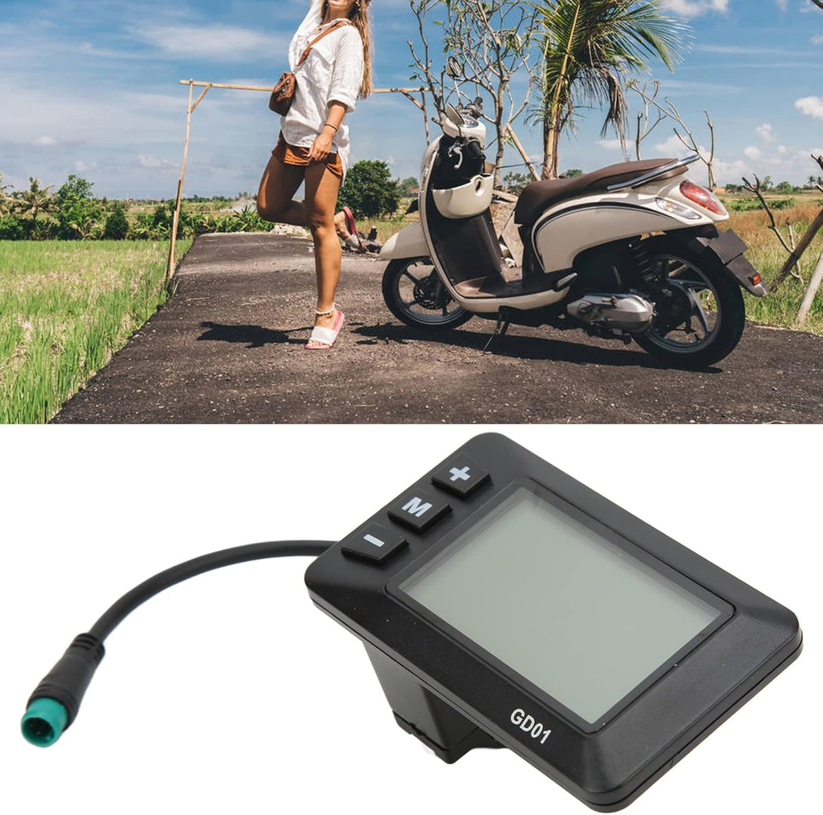5 Pin Waterproof Speedometer and Odometer with Backlight LCD Display S6397