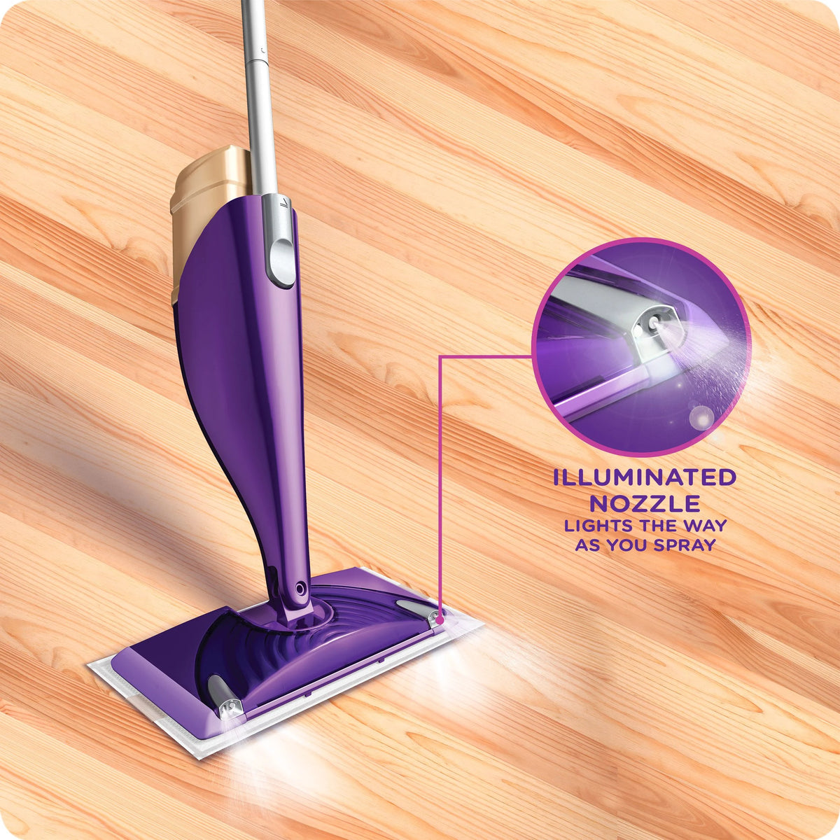 Wood Mop Starter Kit (1 Mop, 5 Pads, 1 Floor Cleaning Solution) B1777