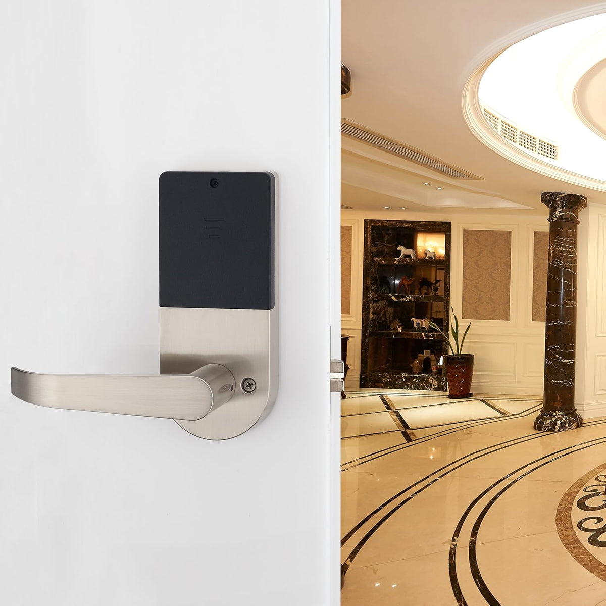 Digital Door Lock with Remote Control, Code and Key D12629