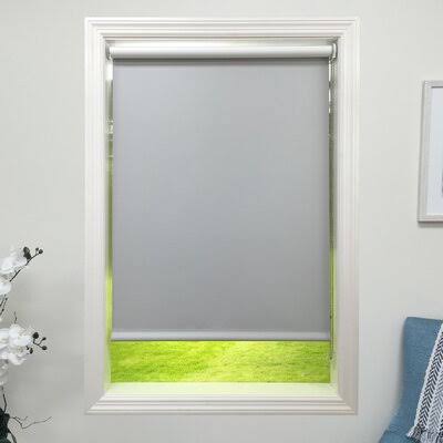 Light Gray Blackout Roller Shade Width: 44 P558