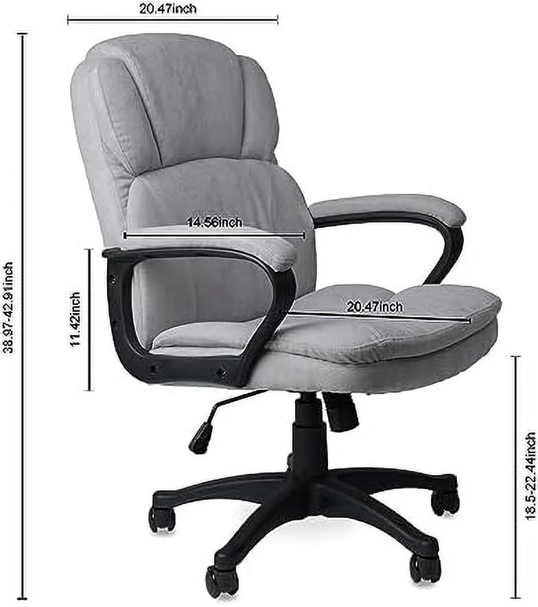 Ergonomic Upholstered Swivel Office Chair with Headrest and Armrest M9132