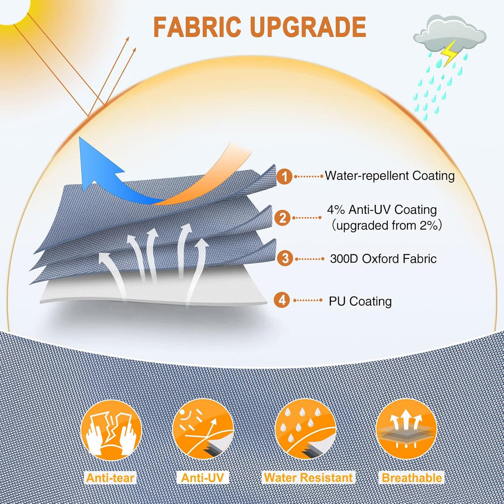 Waterproof Travel Trailer RV Cover with 4 Gutter Spout Covers B873