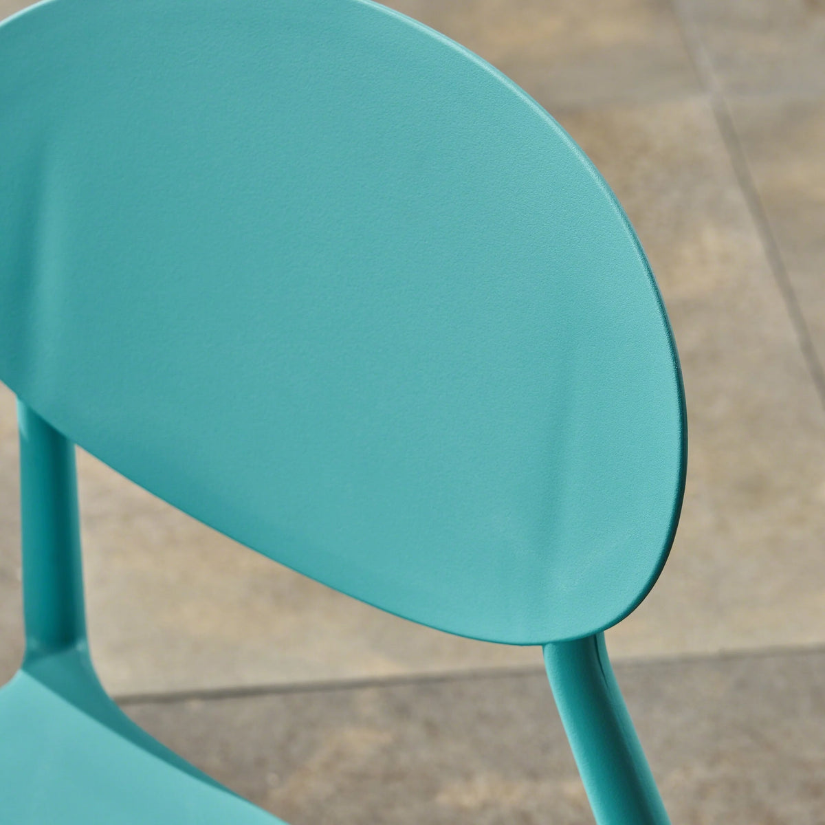 Teal Plastic Stacking Dining Chairs Set of 4 D628230