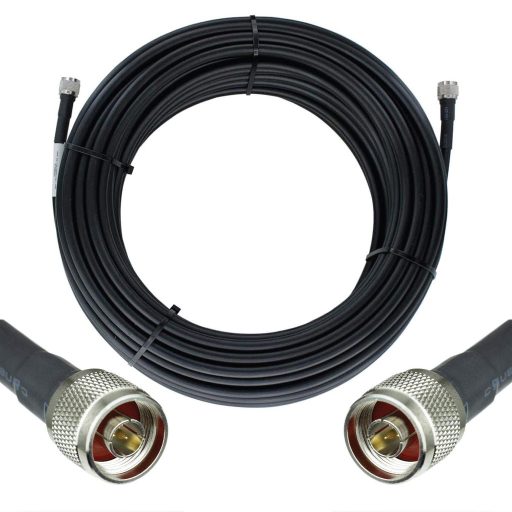 Heavy Duty Ultra Low Loss 50ohm Coaxial Cable 100ft Black N Male to N Male K34645