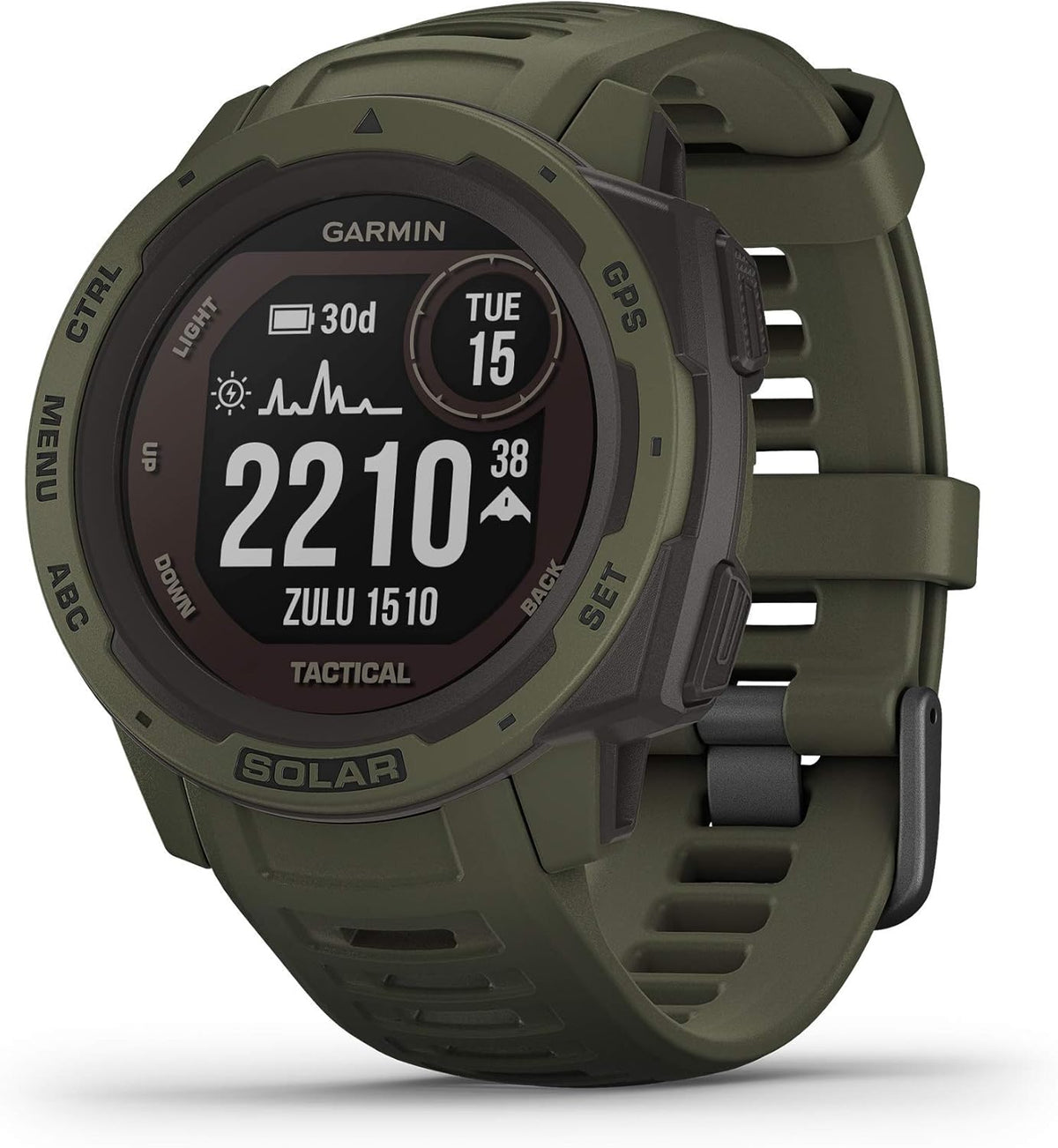 Moss Green Solar-Powered Rugged Outdoor Smartwatch X511081