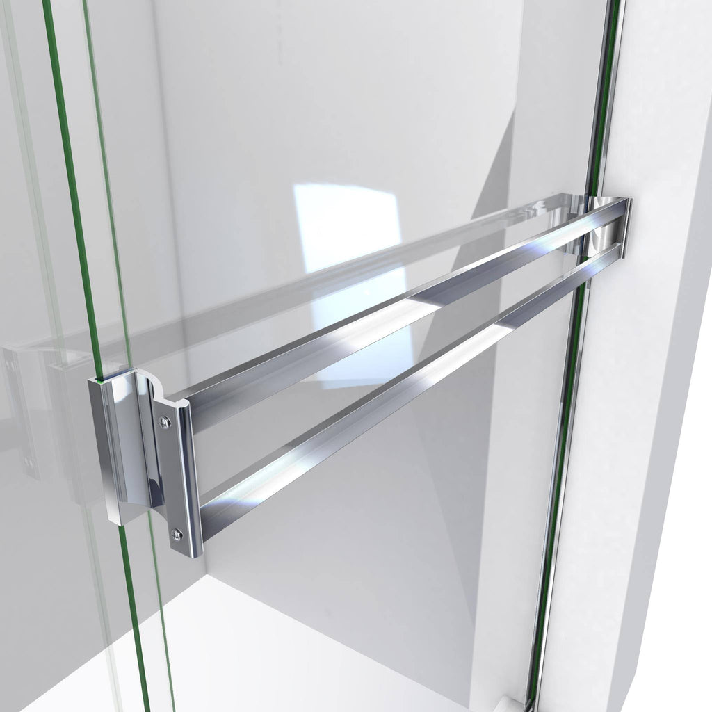 52-in to 56-in Frameless Oil-Rubbed Bronze Sliding Shower Door E604949