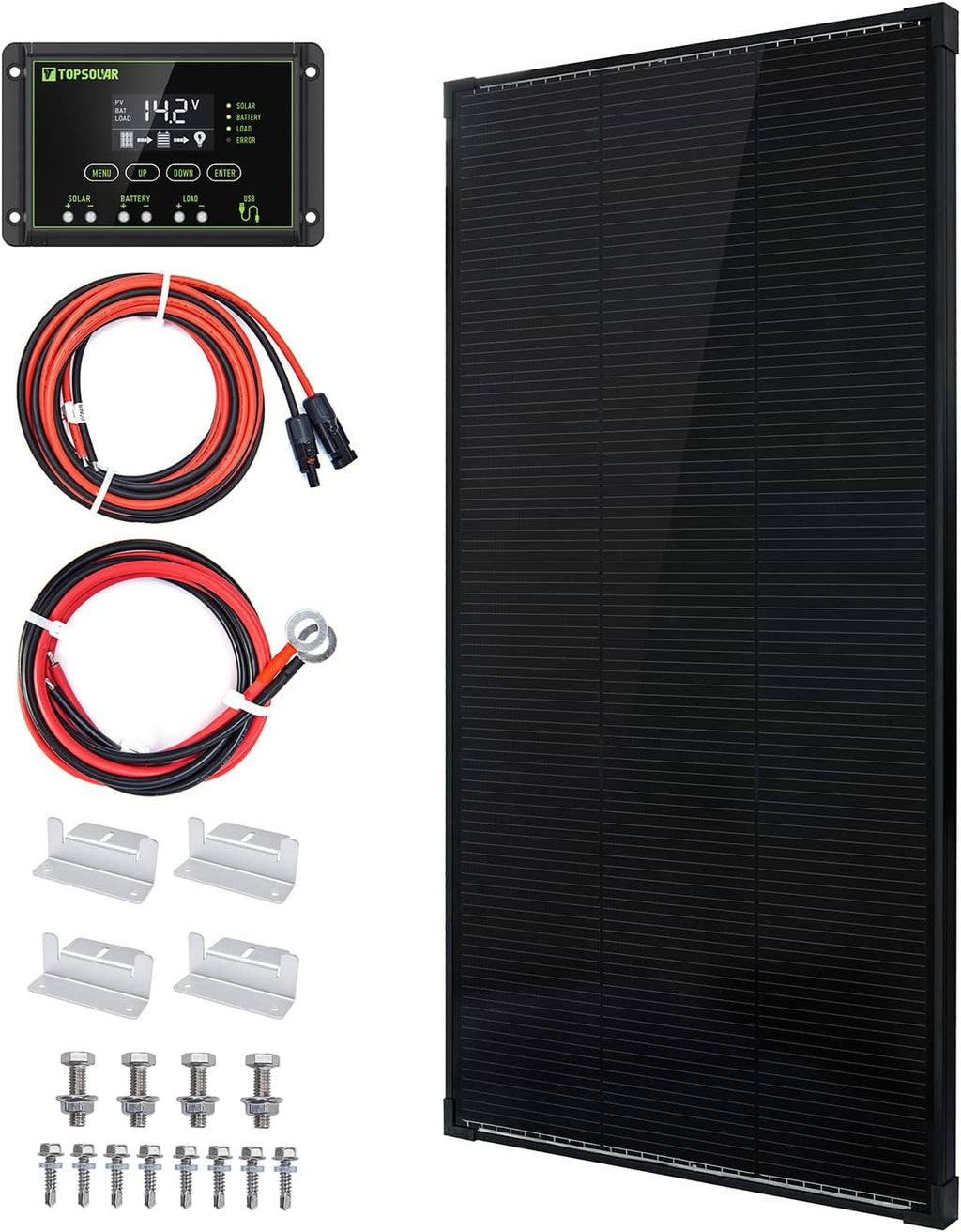100 Watt 12 Volt Monocrystalline Solar Panel Kit S2490