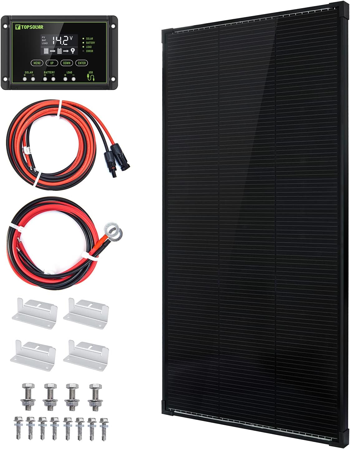 100 Watt 12 Volt Monocrystalline Solar Panel Kit S2490