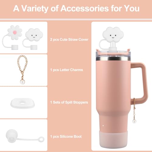 5 pcs Silicone Straw Covers Stopper Handle Charm Boot for Stanley 30&40 OZ Q9125